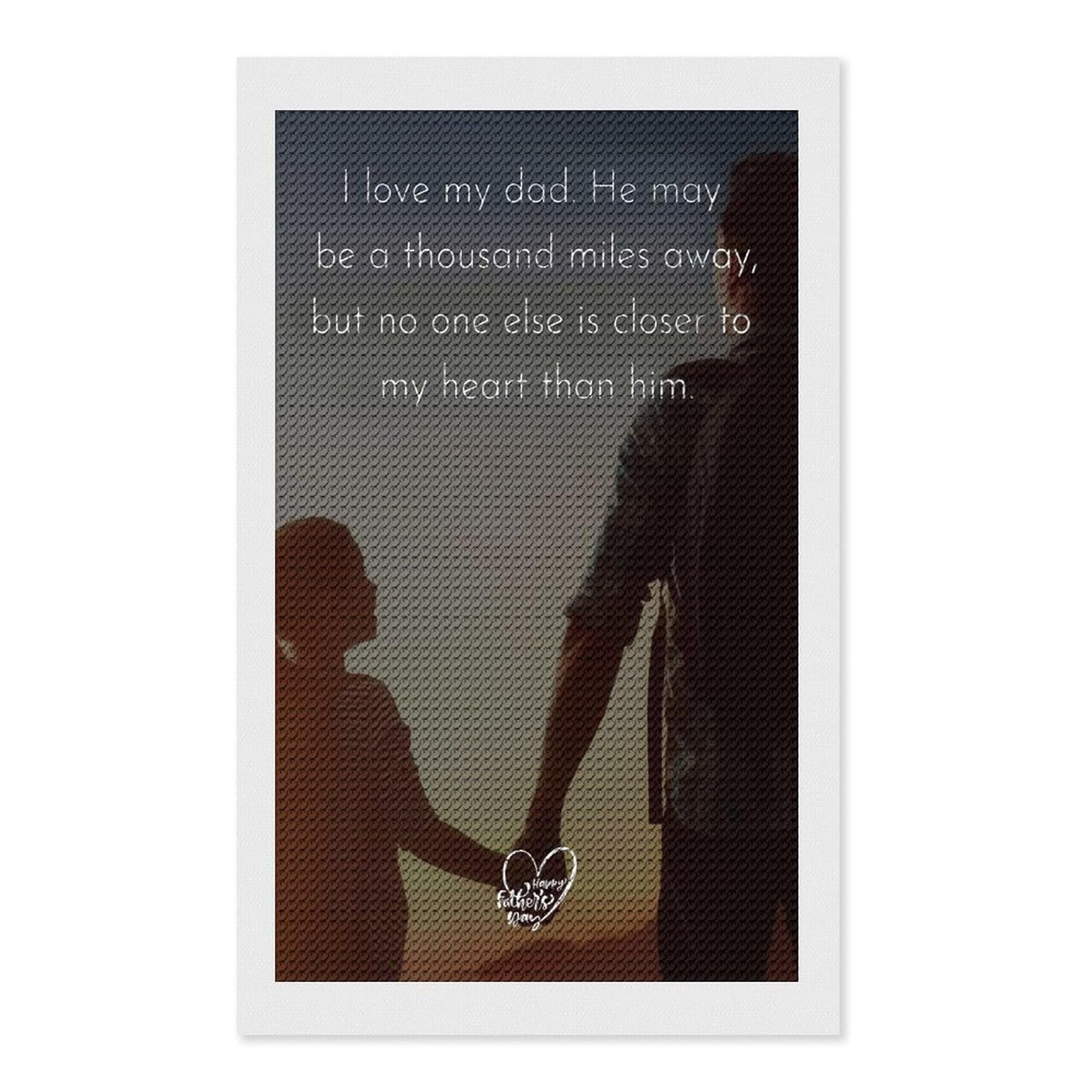 Junmoney I Love My Dad Diamond Painting Canvas Set 12"x20", with Tool Kit, Easy to Enjoy, Home Wall Decor, Thoughtful Handmade Gift