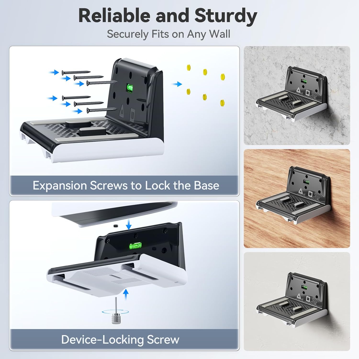 P5 Wall Mount Kit with Controller Holder Compatible with P5/Slim/Pro Disc & Digital, Pa5 Mount Floating for Gaming Accessories, Compact Pa5 Vertical Wall Shelf Organizer Bracket with Headphone Hook - Image 4