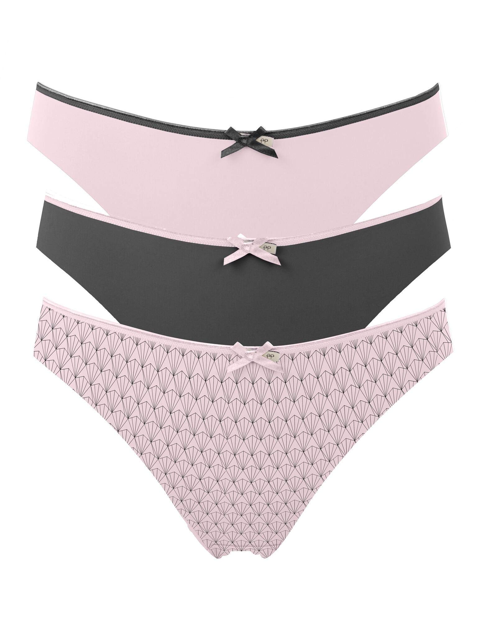 Pretty Polly Women's Olivia Brief, Pink (Pfan Linear Fawn), NA (Manufacturer Size:L)