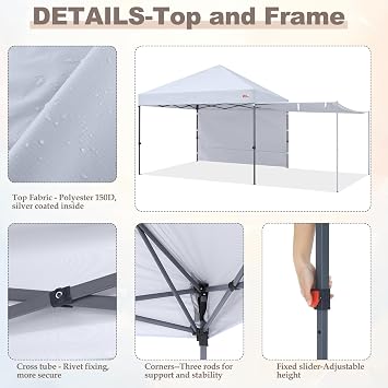 MASTERCANOPY 10x10 Pop Up Canopy Tent with 2 Shelters,230 Sq ft White