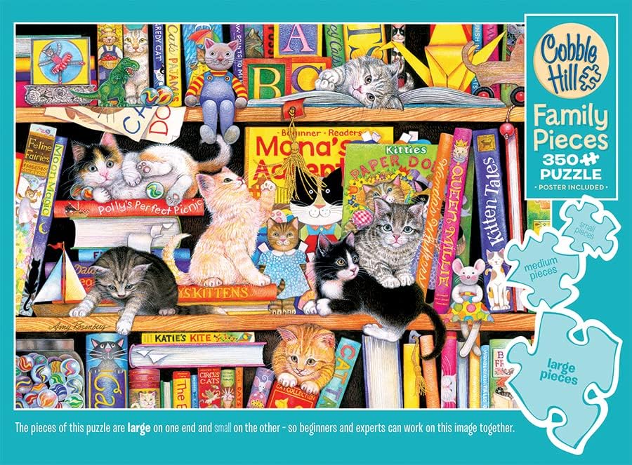 Miniatura 3 de Cobble Hill Family Piece's 350 Puzzle Storytime Kittens Póster de muestra incluido