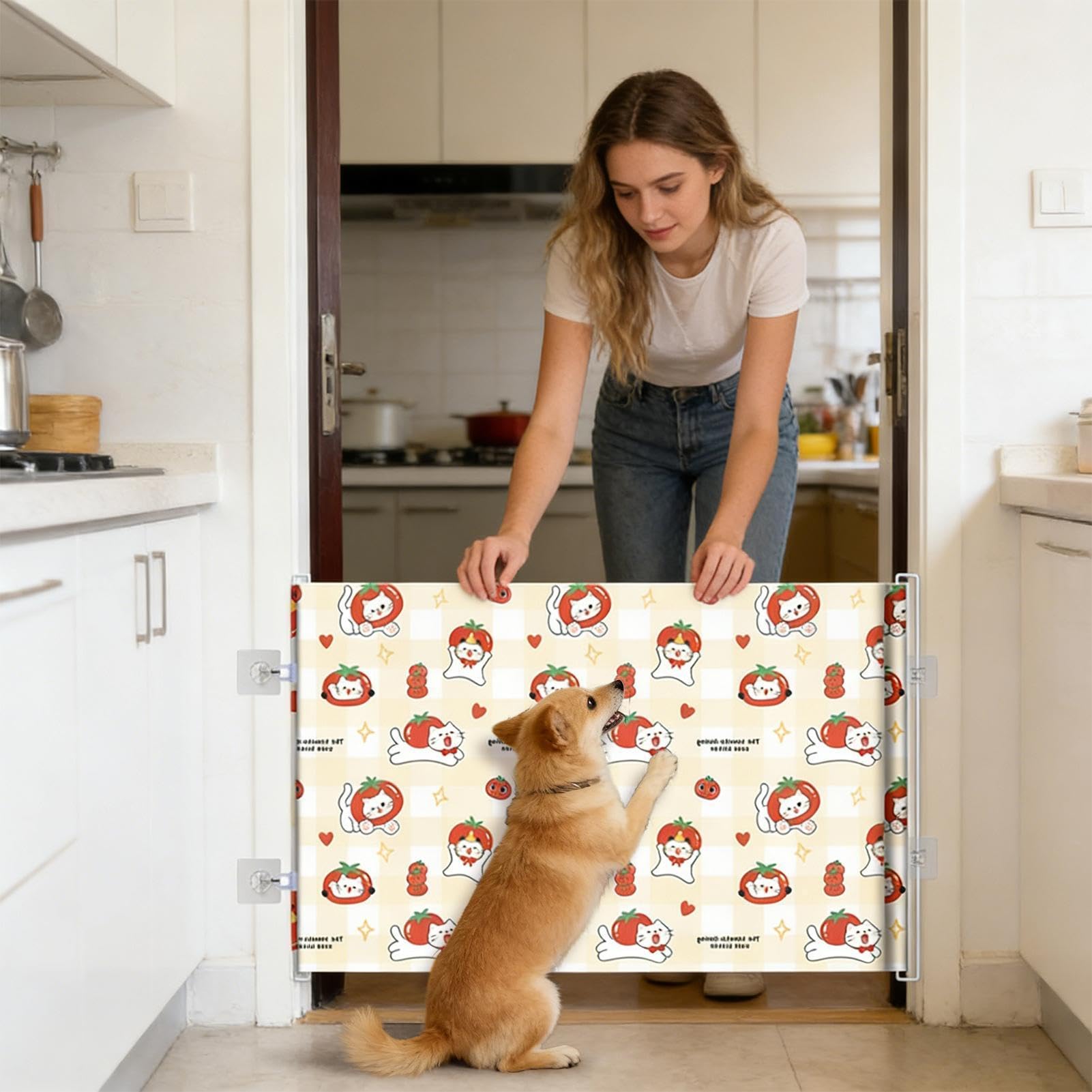 Barriera di sicurezza per animali domestici, recinzione retrattile per