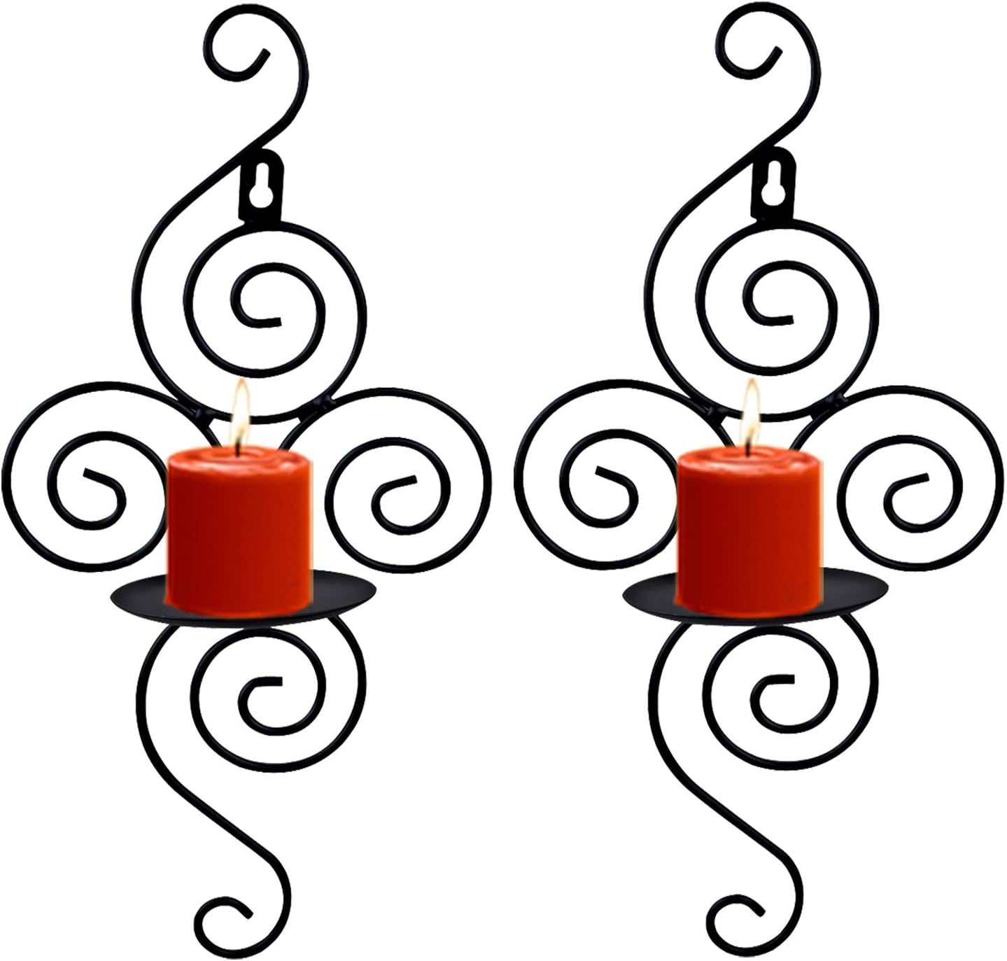 Wall Sconces Candle Holder, Kathy Set of 2 Elegant Swirling