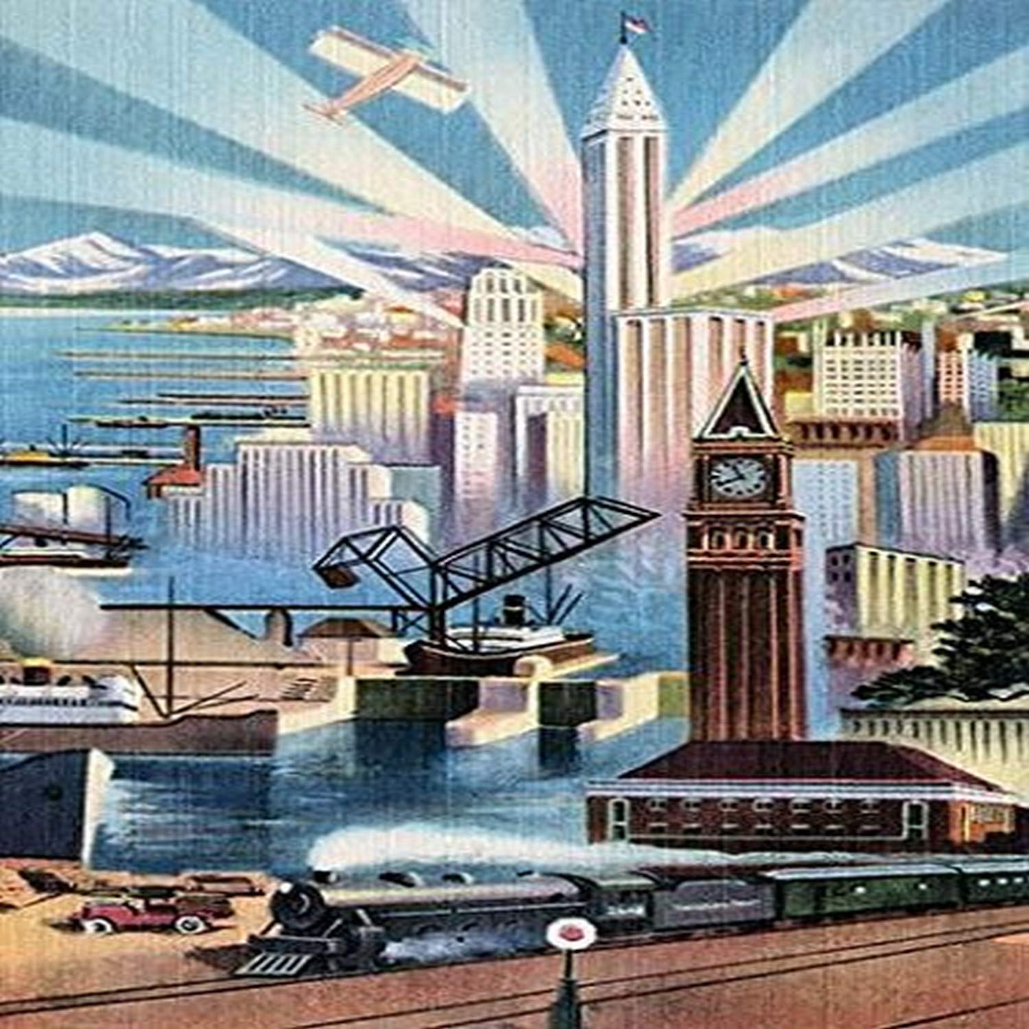 Amazon.com: An art deco linen postcard featuring a