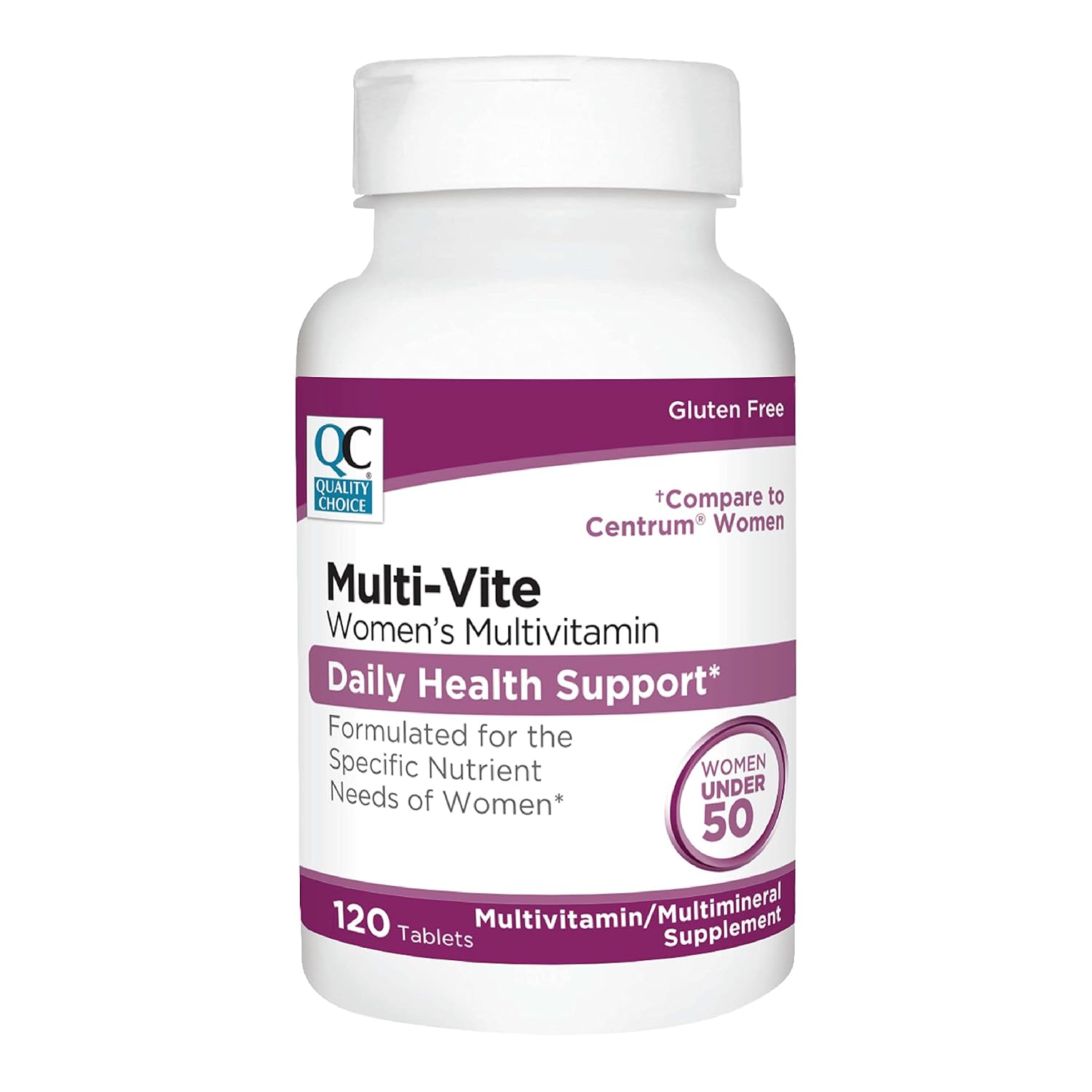 Multivitamínico Quality Choice para Mulheres Abaixo de 50 Anos - 120 Comprimidos para Saúde Diária