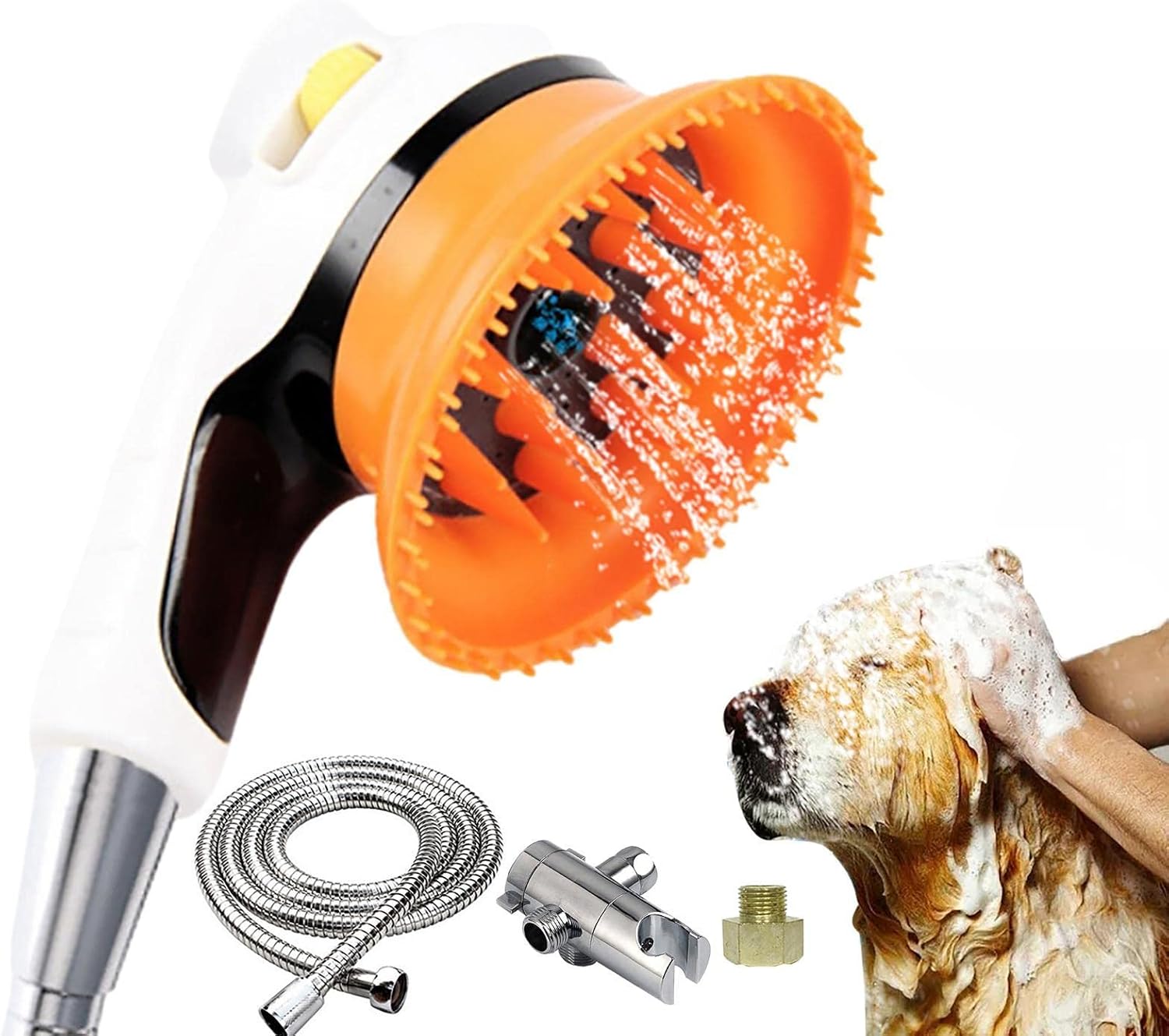 Dog Shower Sprayer Attachment Rubber Handheld Bidet Sprayer Hose Pets Shower Head Push on