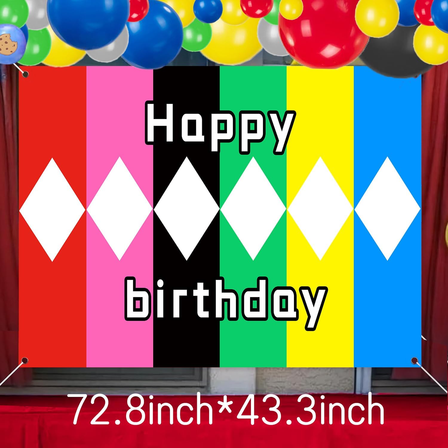 Happy Birthday Party Decorations 149Pcs Balloon 1PcsBirthday Backdrop Cartoon Party Supplies
