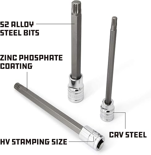 Miniatura 3 de Powerbuilt 648889 Juego de llaves hexagonales de alcance extendido, 4 piezas