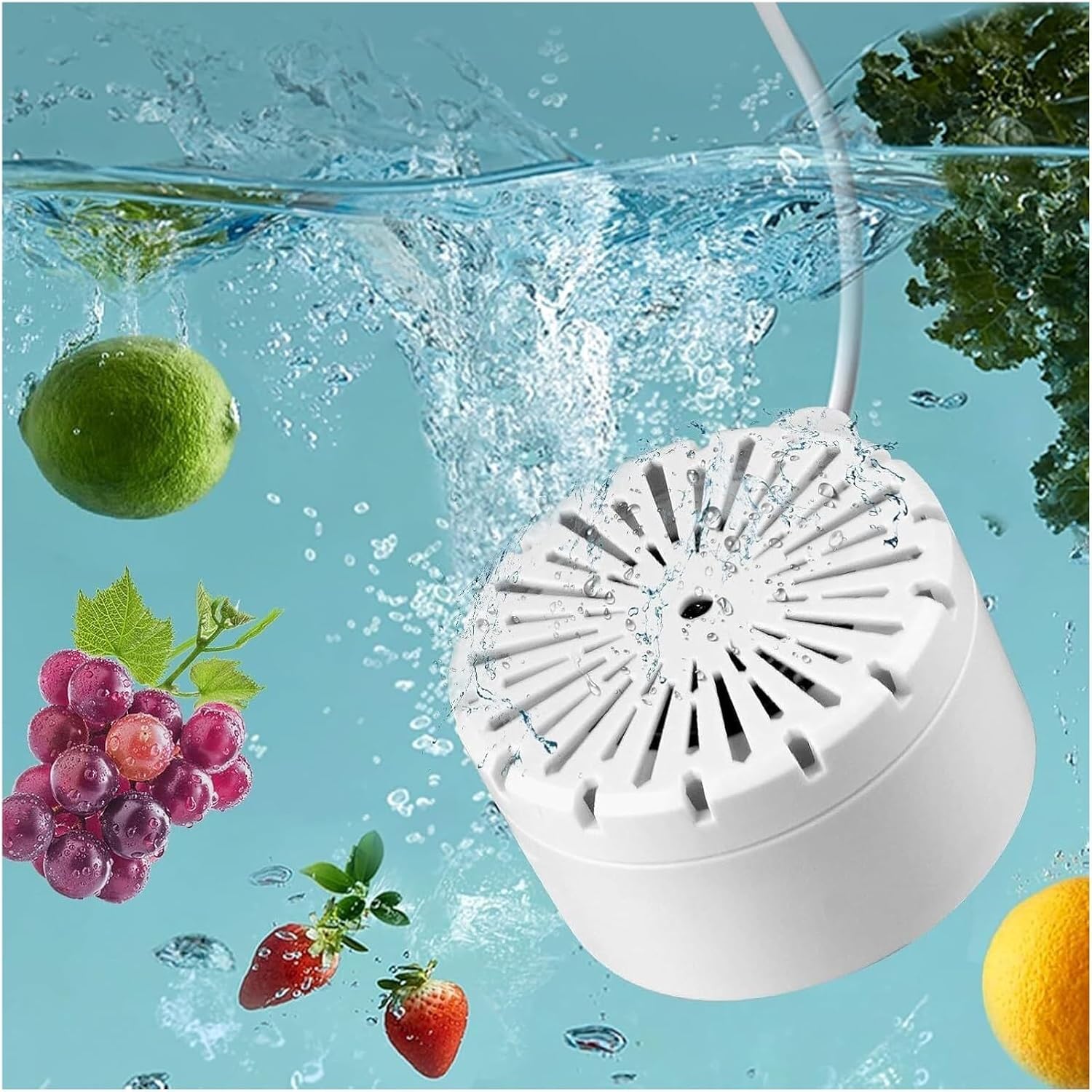 Portable Fruit and Vegetable Washing Machine, Mini Waterproof Cleaner with OH-ion and Ultrasonic Technology for Cleaning Produce, Rice, Meat, Tableware, and Grains