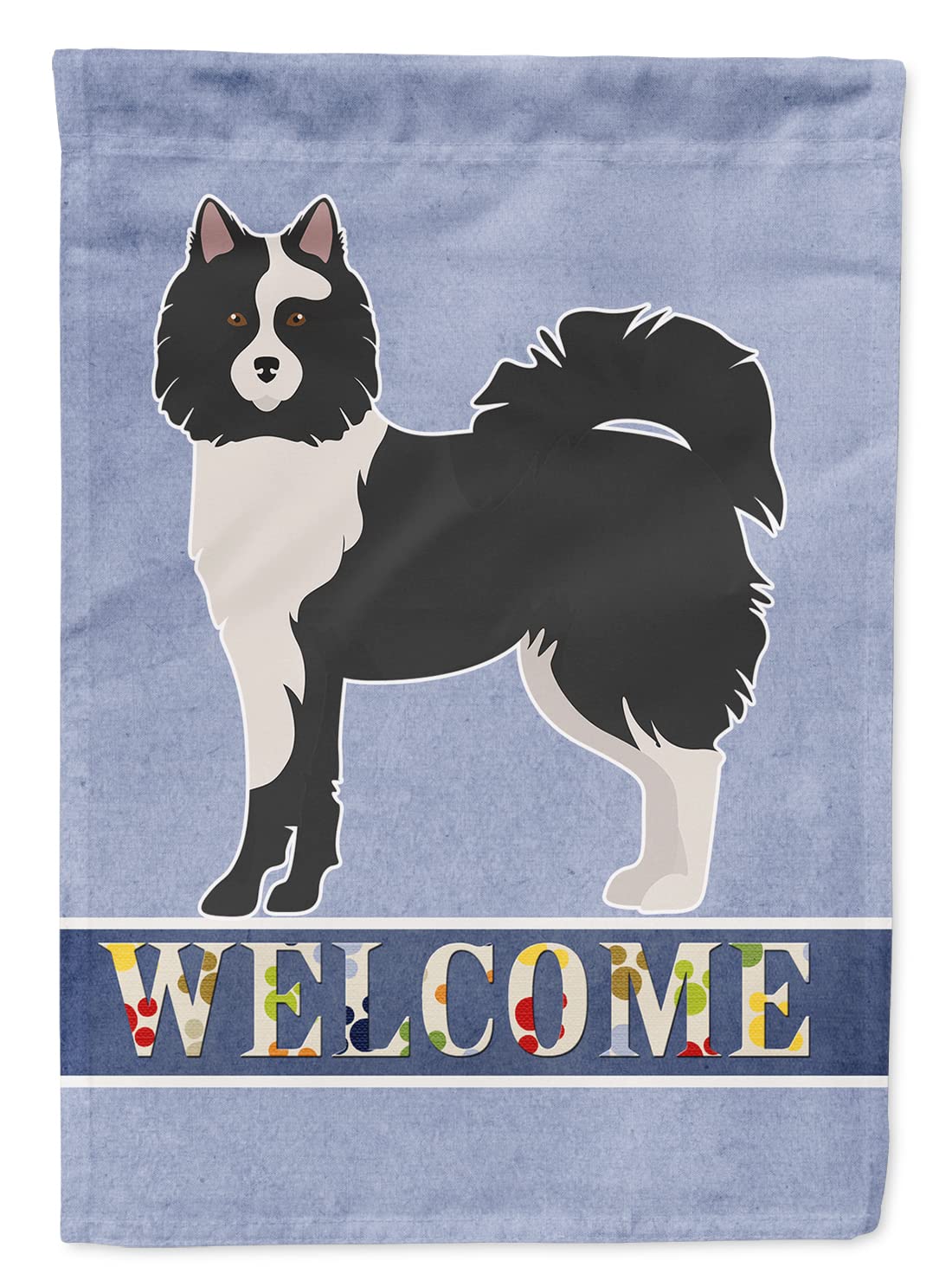 Drapeau Welcome Elo chien noir et blanc Caroline's Treasures en toile grand format pour maison