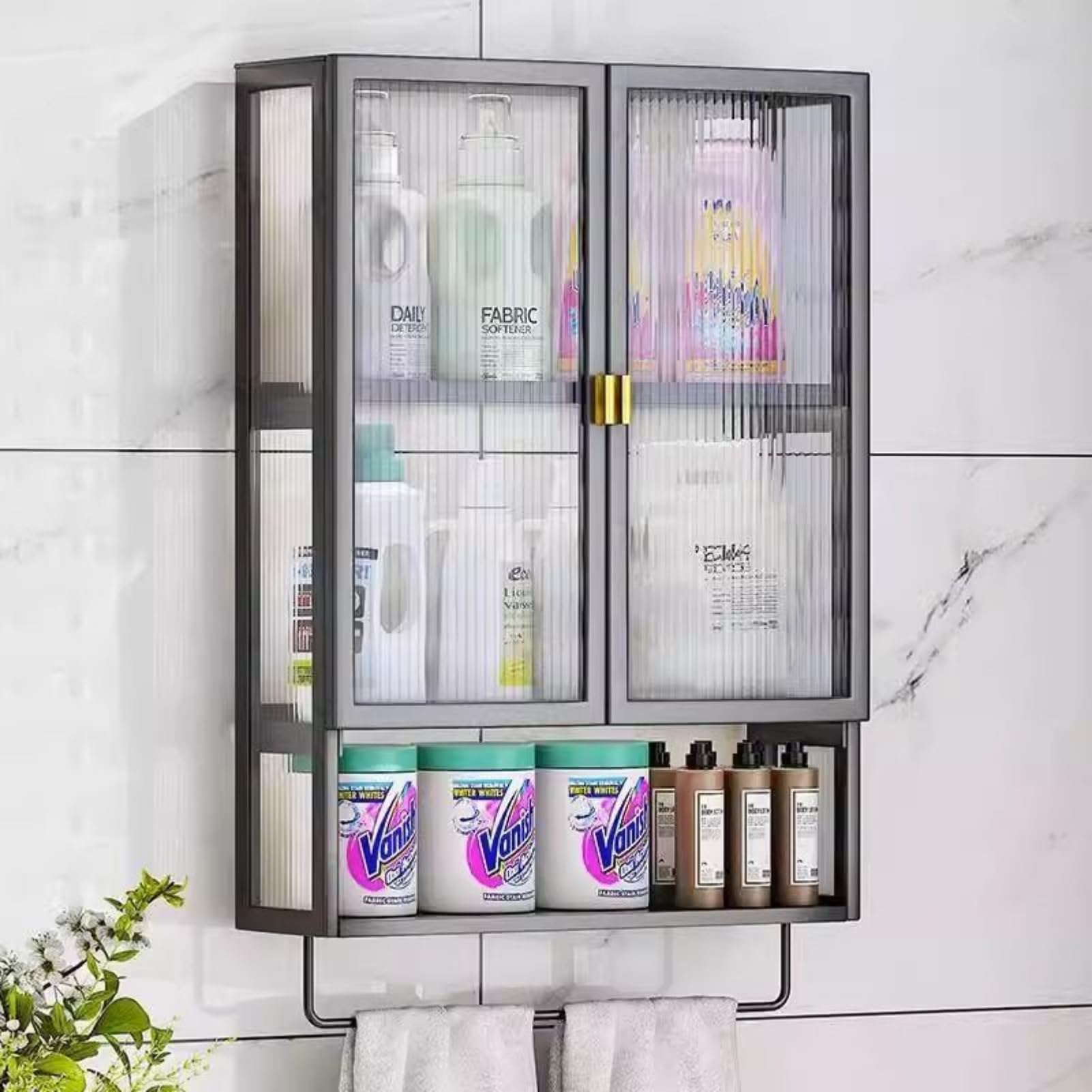 TAME Bathroom Storage Cabinet, Wall Mounted Bathroom Organizer Cabinet with Magnetic Door, Large Bathroom Wall Cabinet Medicine Cabinet, Utility Cabinet Organizer for Bathroom, Kitchen