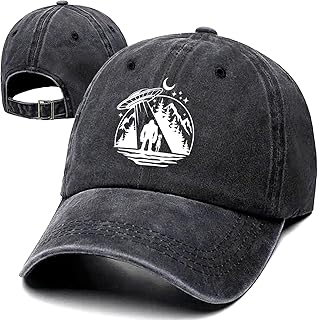 ZHANTUONE Alien Big Foot Funny Retro Washed Cotton Baseball Cap, Adjustable Lightweight and Breathable Unisex Outdoor Sasquatch Hat, Gifts for Men Women Moms Dads Grandpa Husband Friend Bestie Coworker Boss