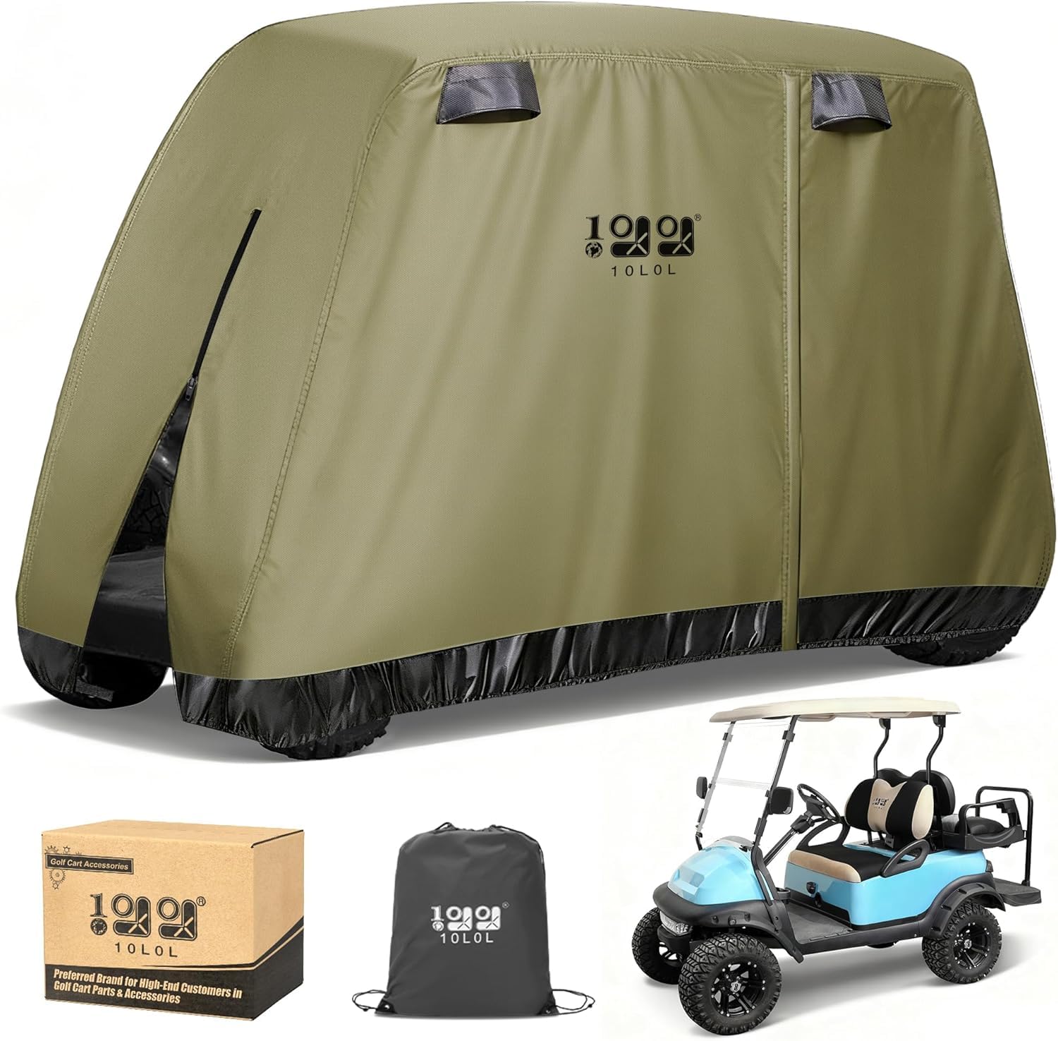 10L0L Buggy Rain Cover Housse pour Poussette de Golf Unisexe, Vert Clair, Taille Universelle