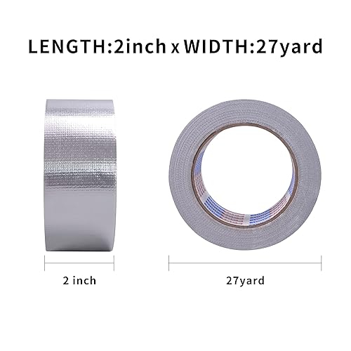 Miniatura 6 de ADHES - Cinta de papel de aluminio de fibra de vidrio profesional, soporta 176.0 F a 212.0 F, cinta resistente al calor ignífuga, cinta adhesiva de