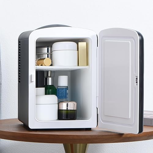 Miniatura 5 de Iceblue Mini nevera retro de 4 litros6 latas, enchufe de CA y cargador de coche de 12 V, refrigerador pequeño compacto y portátil de refrigeración