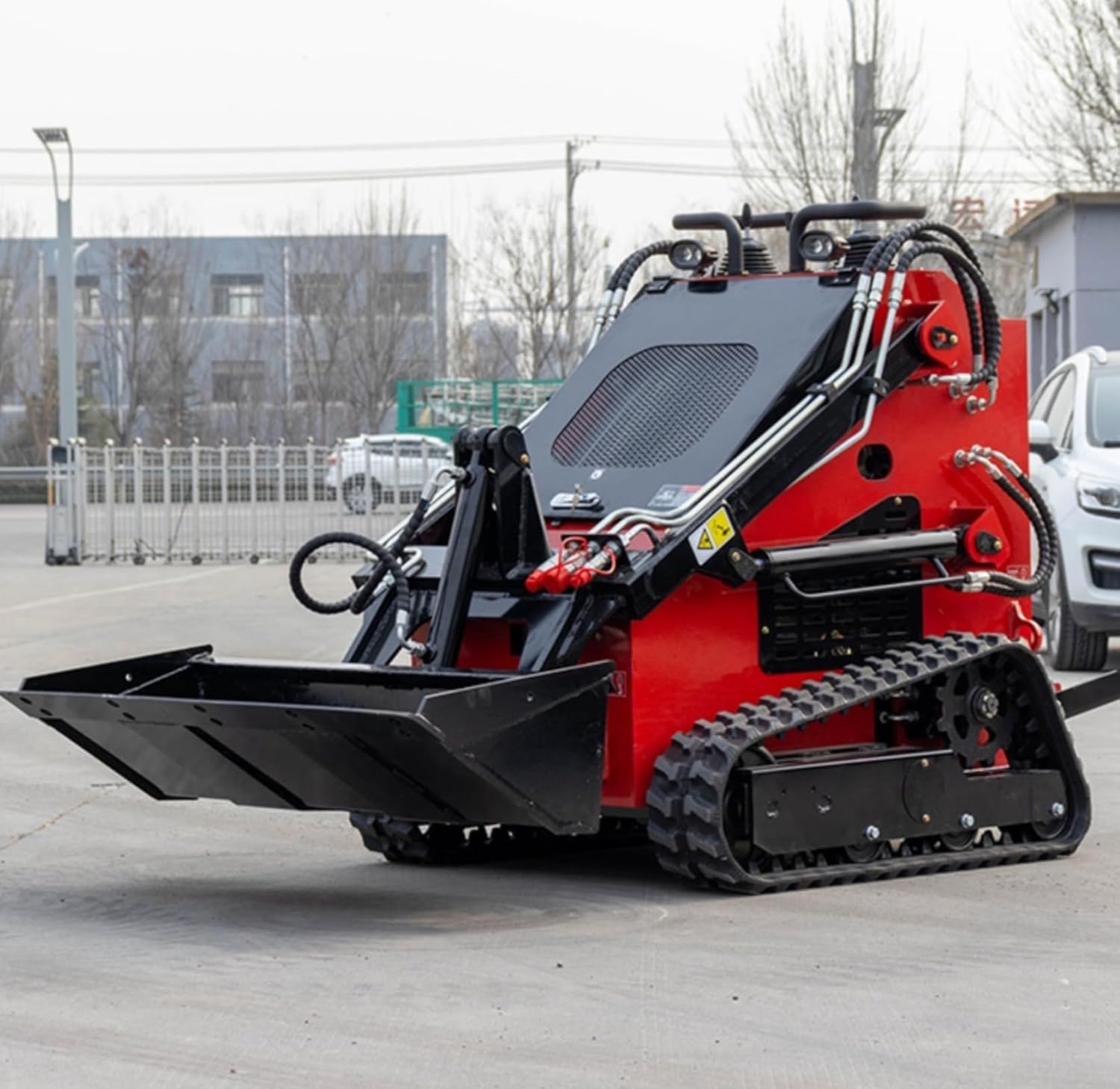 Heavy Duty All Terrain Skid Steer Loader Construction Grade Hydraulic System for Excavation Auxiliary Earthmoving Road Building Grading Farm Agriculture Demolition Snow Removal Material Transfer