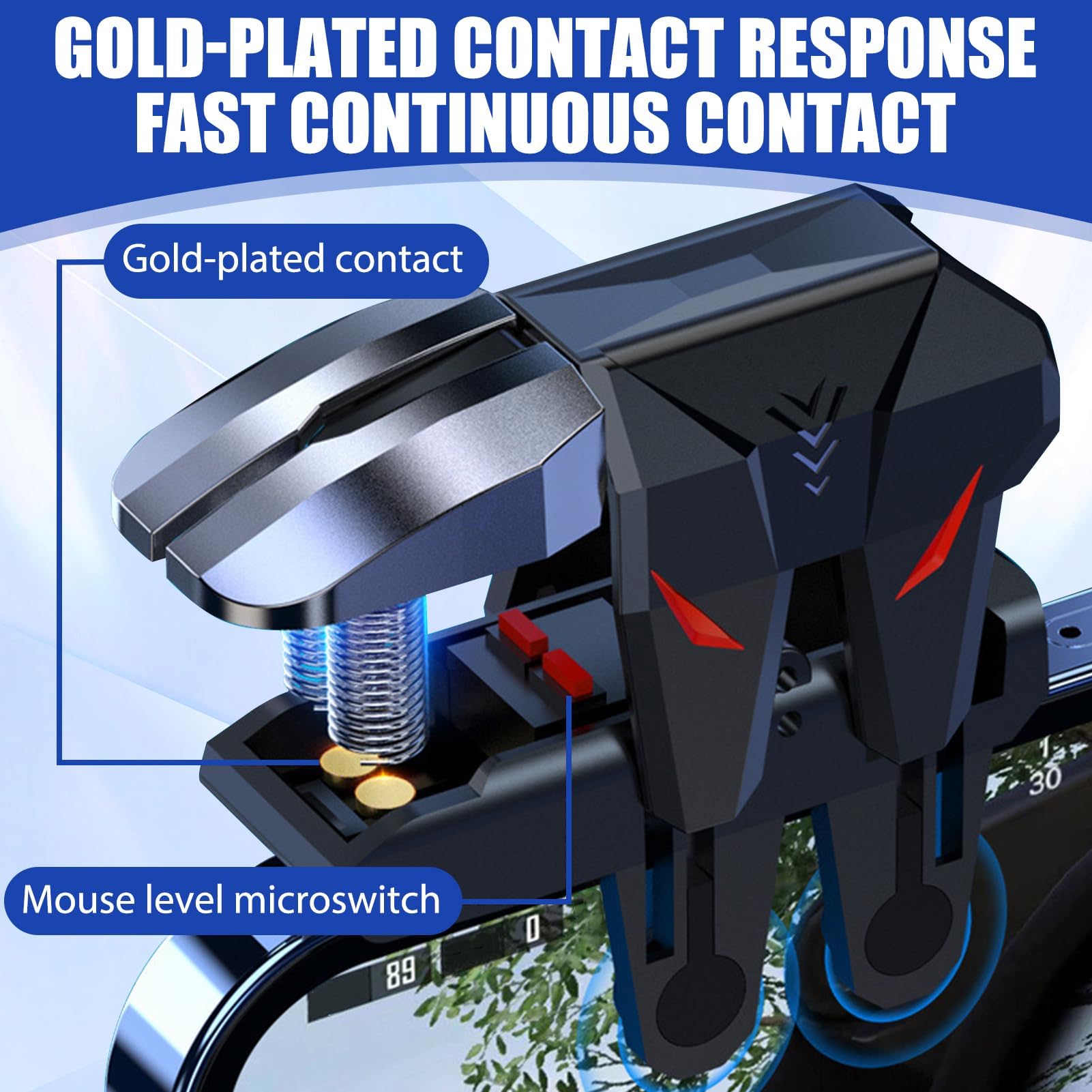 Novstuf Triggers 6 Dita Joystick Controller per PUBG COD, Rapid-Fire Tiro Joystick Controller Amartphone Sensibilità Alta Protezione Schermo Compatibile con Telefono Smartphone Android e iPhone