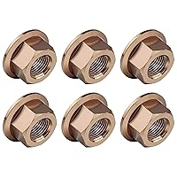 Vista 56 de Titanium DIN6923 M5 M6 M8 M10 M12 M14 M16 - Juego de 6 tuercas hexagonales (paso M8, 0.069 pulgadas, dorado)