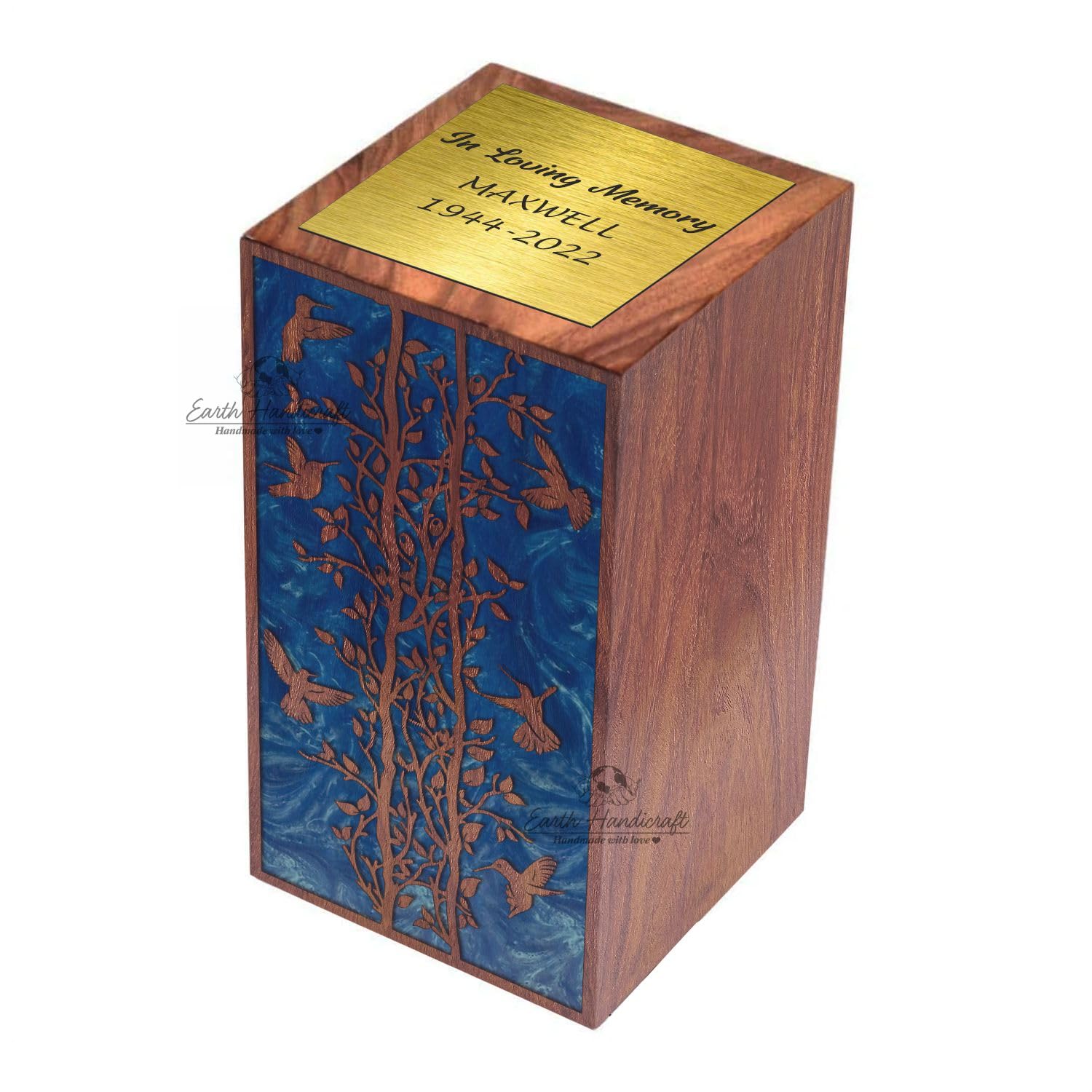 Urne funéraire grand format pour columbarium en bois de palissandre