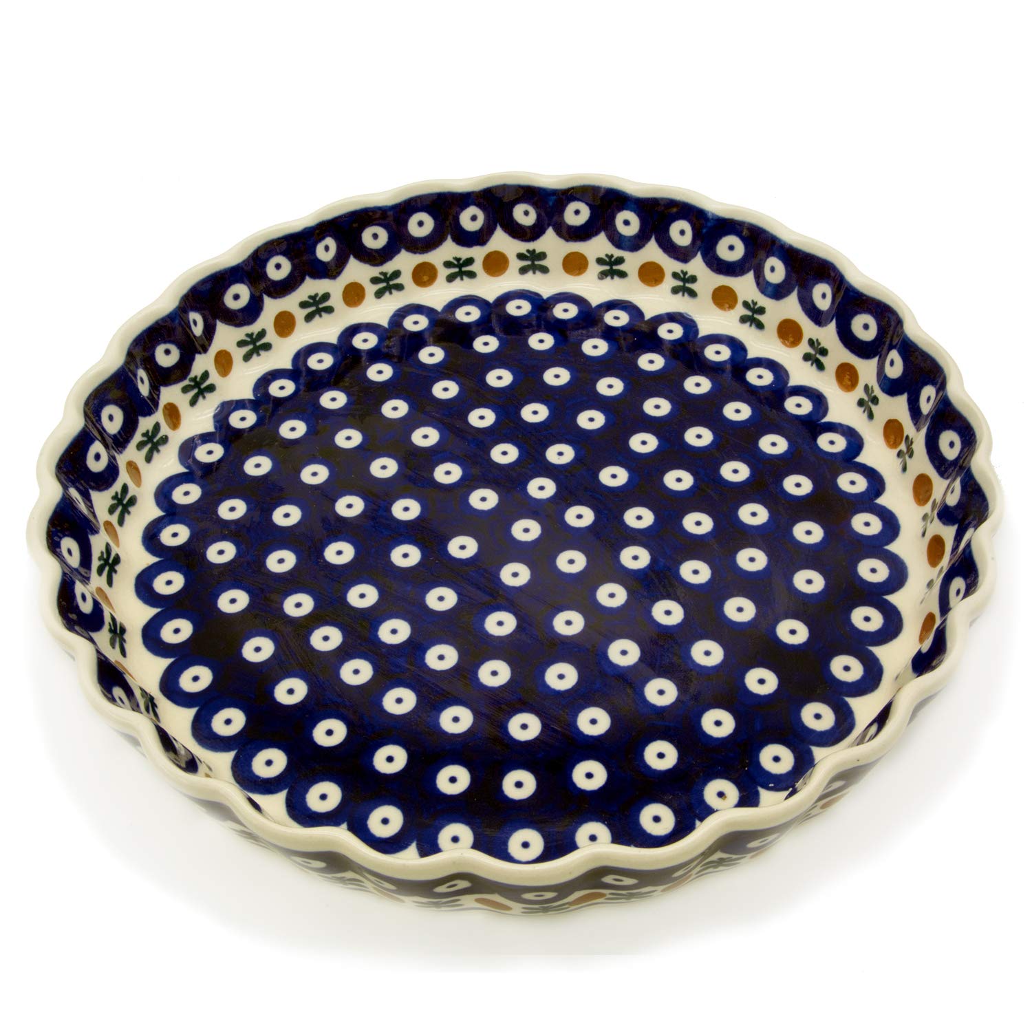 Bunzlauer keramik Tarte- oder Quicheform 26,5 cm (Dekor Kranz)