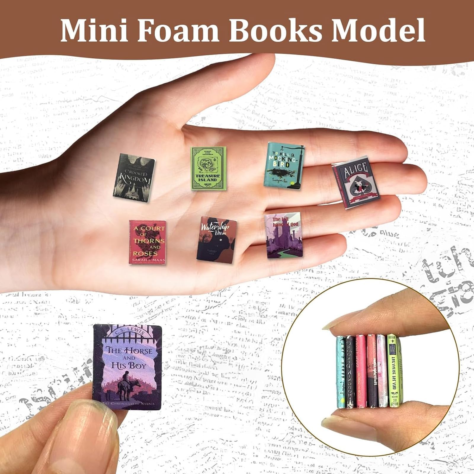 100pcs Miniature Books, Miniature Decorative Items, Miniature Dollhouse Accessories - Tiny Mini Books for Anxiety Bookshelf, Mini Things, Miniature Things, Dollhouse Miniatures & DIY Craft Decor 1