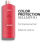 Wella Professionals Invigo Shampooing Brilliance pour cheveux fins/normaux colorés, Shampoing Salon, Nettoyeur de cheveux, Couleur sans danger, Laver quotidiennement, Caviar à lime, Protection intense des couleurs