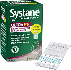 Systane Ultra Lubricant Eye Drops Preservative-Free Vials 0 7mL- 60 Count Box- Value Size Pack of 2 120