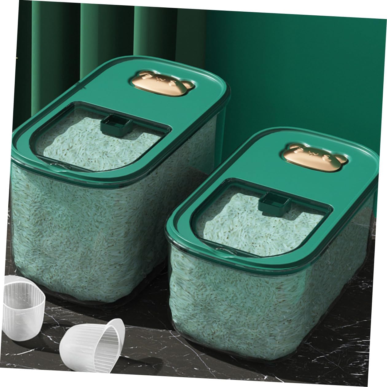 Zerodeko Multi-function Rice Bucket 10lb Airtight Plastic Rice Container with Thickened Sealing Lid for Grain and Flour Storage in Kitchen Pantry