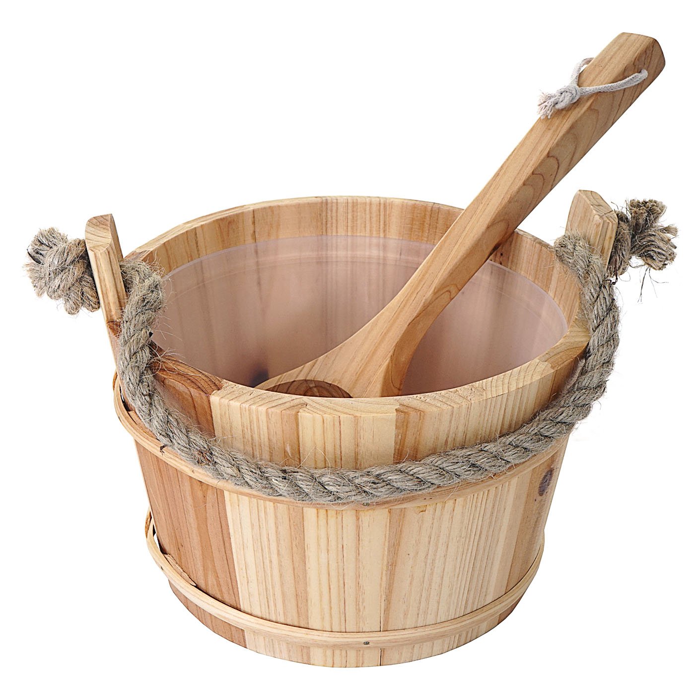 Cubo Cubo para sauna hwc-b26 con inserto y cucharón madera de pino