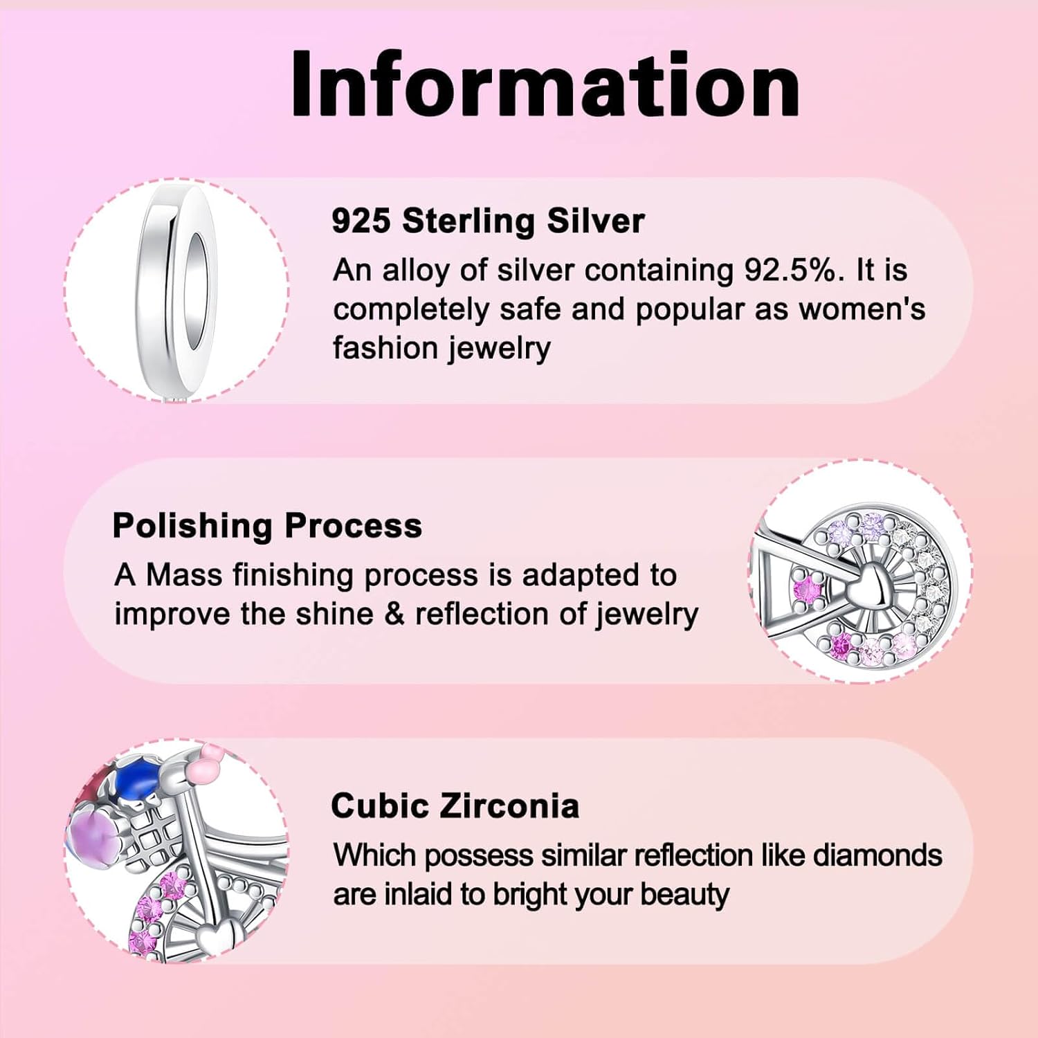 Bike Dangle Charm 925 Sterling Silver Charm Fits Women's Charm Bracelet & Necklace Jewelry Gifts for Women - Image 5