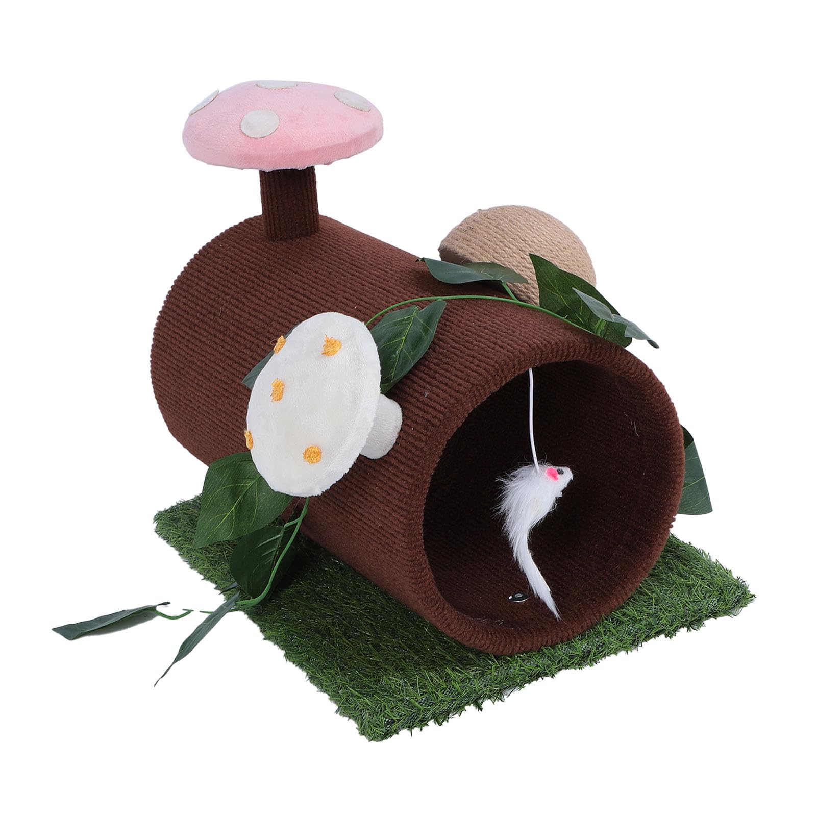 Túnel para Gatos con rascador, Marco Interactivo para trepar para Gatos, Juguete Multifuncional para túnel para Gatos con Bola rascadora, cómoda Cama para Gatos de Interior,
