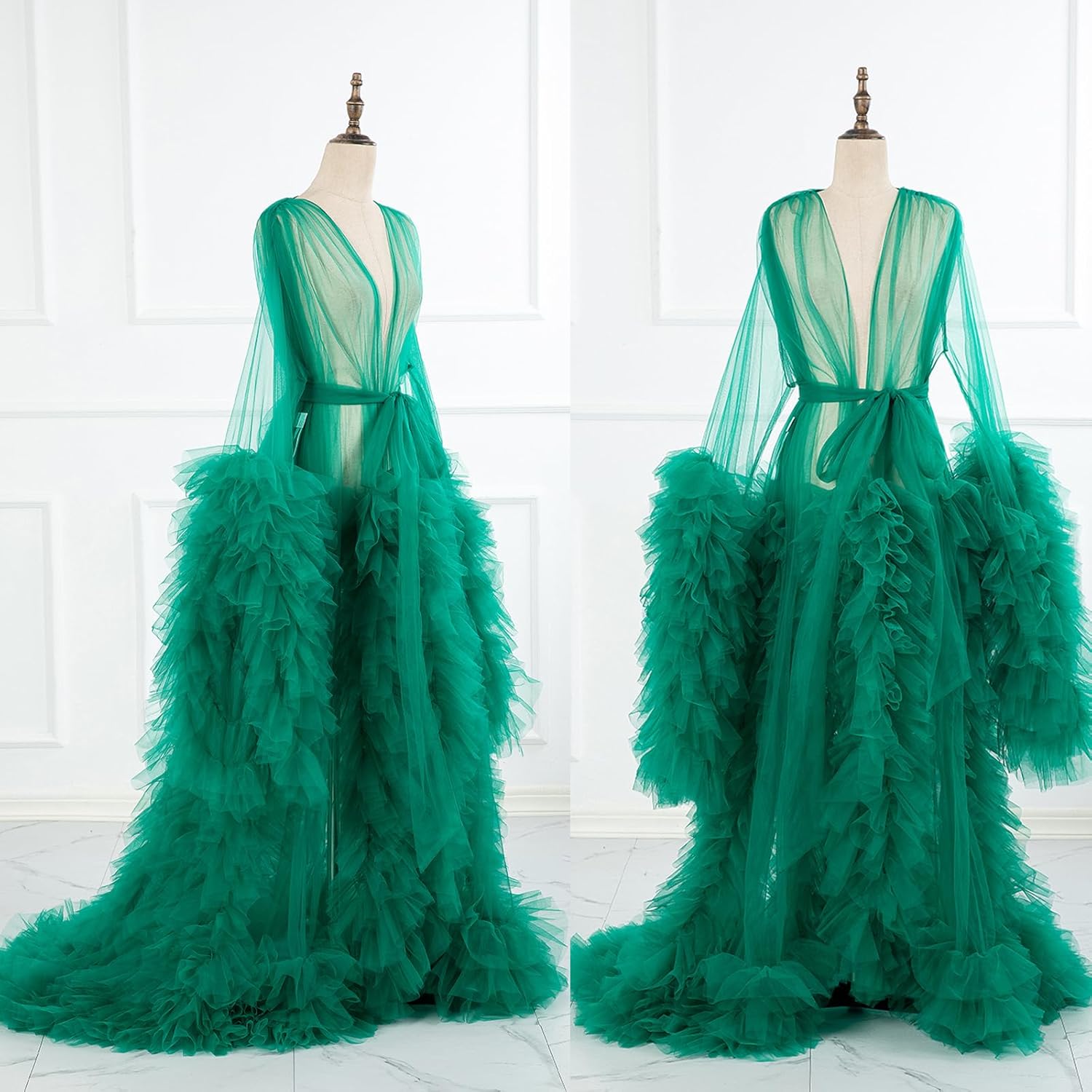 Tulle maternity robe for photoshoot Lingerie for Women Old Hollywood Robe Nightgown Tulle Bathrobe