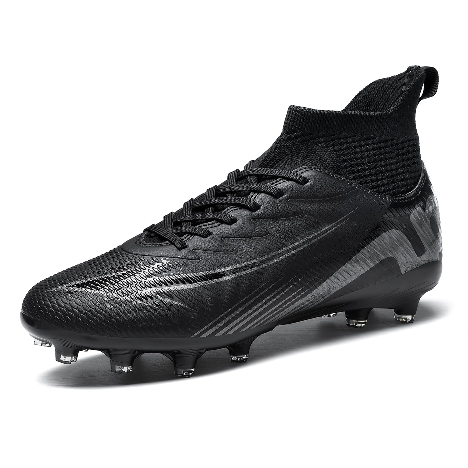Soccer Cleats for Mens Womens High Tops Lace Up Unisex Football Shoes Indoor Turf Soccer…