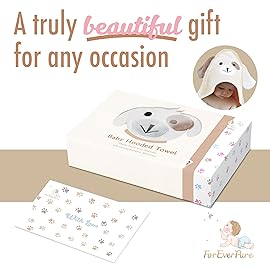 FOREVERPURE Baby Towels with Hood - Soft, Absorbent Viscose Made of Bamboo, Extra Large 35 x 35 Inches, for Newborns, Infants, Boys and Girls, Cream