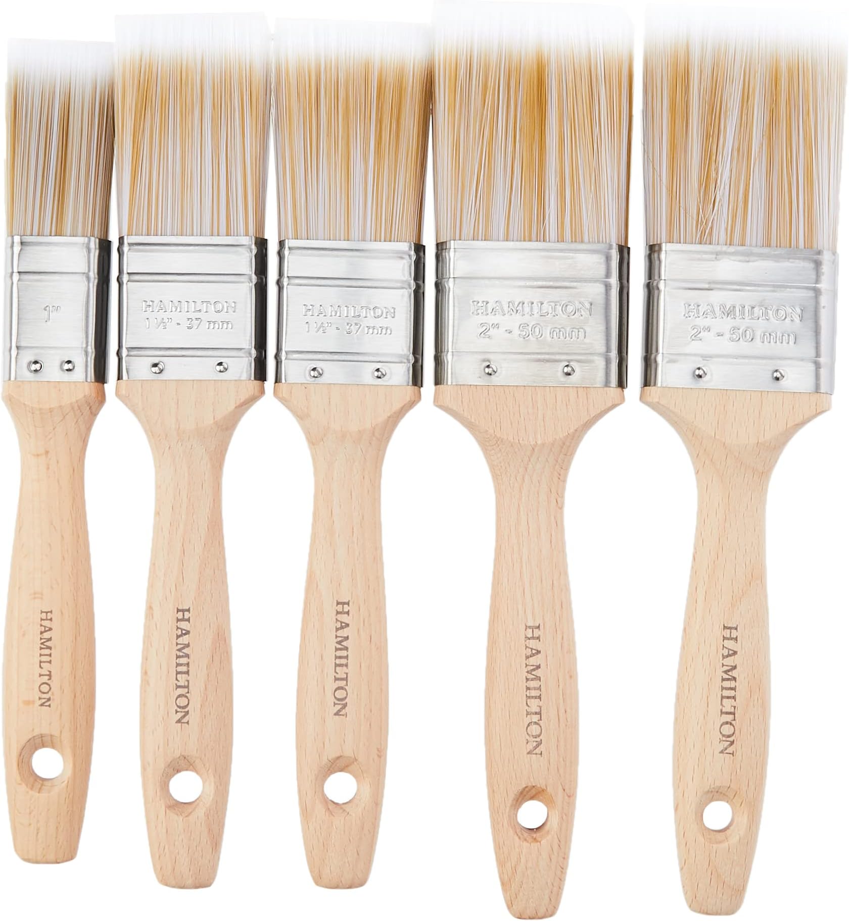 Hamilton Prestige Pure Synthetic Paint Brushes | 5 Box Set | Vapour Box Compatible | 1", 1.5", 2"