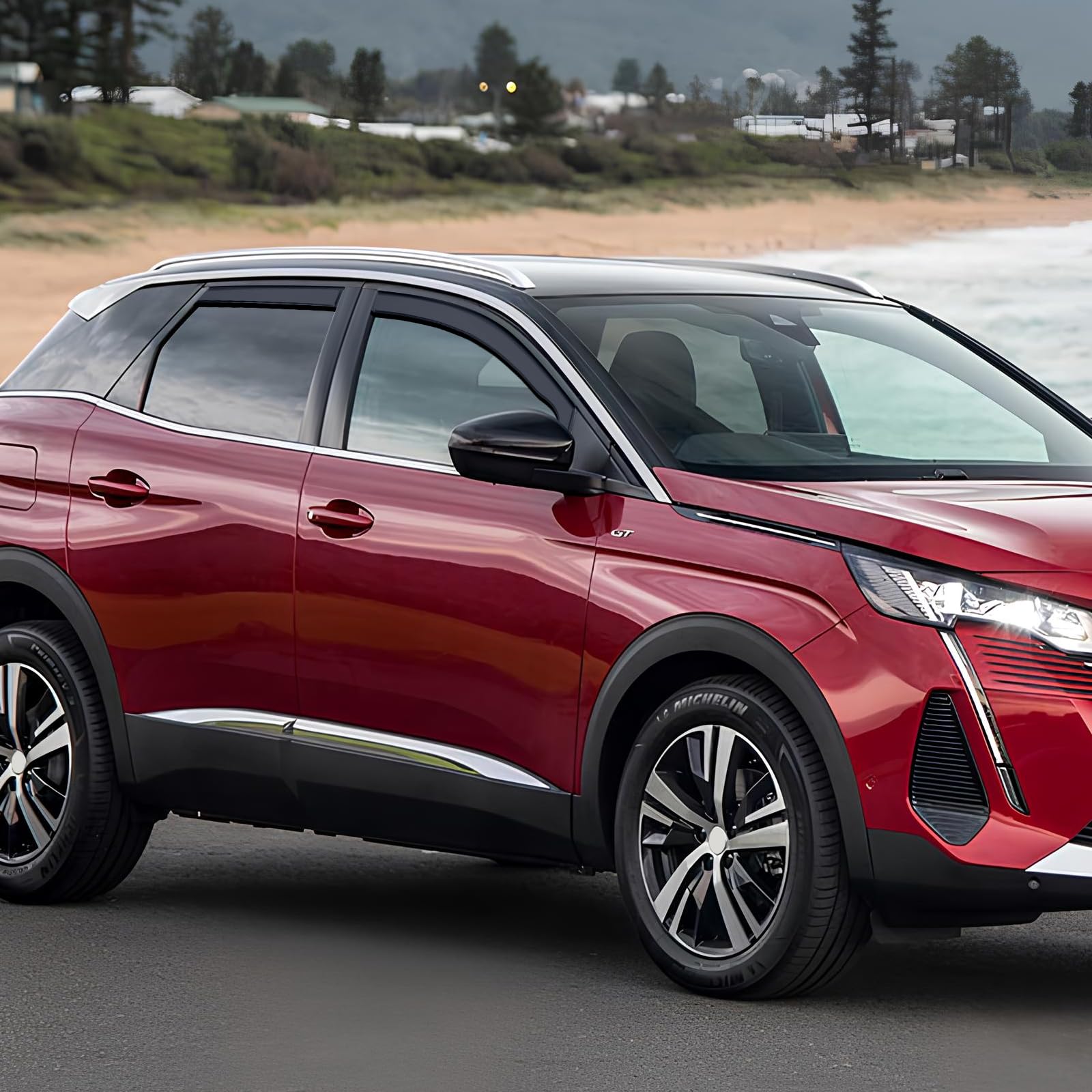 4 pièces Déflecteurs de vent, pare-pluie pour vitres, compatible avec Peugeot 3008 MK2 5 portes 2017-2023, protection contre la pluie et le vent
