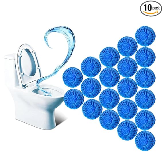 Avenn Latest Automatic Flush Toilet Bowl Cleaner Tablets, Bathroom Tank Cleaner, Powerful Cleaning Ball Toilet Blue Deep Clean Bubbles, Mild Scent, Long-Lasting Fresh Air No Pungent Odor (10)