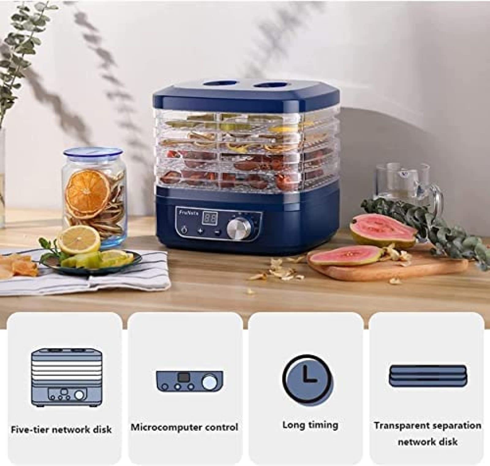 Amazon.co.jp: 5段デジタル食品乾燥機、250W |大型5トレイ食品乾燥機