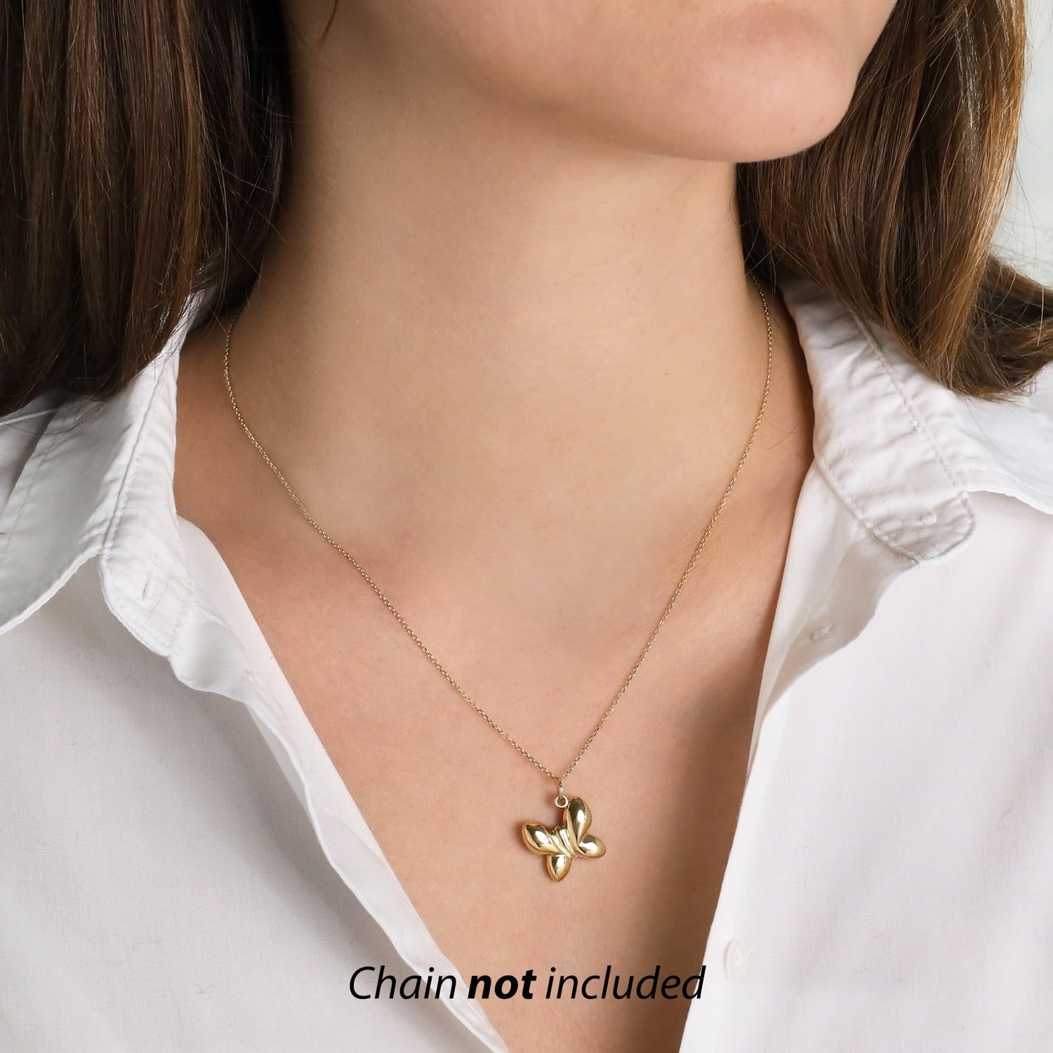 forme di Lucchetta - 14K Yellow Gold Butterfly Pendant Charm, Womens 14k Charms for Necklaces up to 4mm, Authentic Fine Jewelry from Italy for Mother's Day