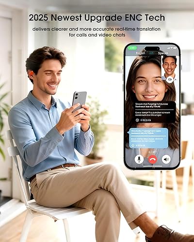 Miniatura 4 de Auriculares AI Translator en tiempo real  Auriculares de traducción de 164 idiomas, llamadas de audio y video, dispositivo de intérprete inalámbrico