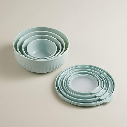 Miniatura 3 de Recipientes de almacenamiento de alimentos, cuencos de plástico con tapas, cuencos para mezclar, recipientes de preparación de alimentos, recipiente