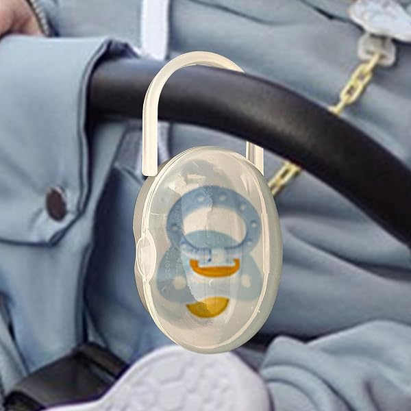 Porta ciuccio, contenitore trasparente per borsa per pannolini con chiusura, scudo igienico antipolvere con funzione di blocco sicuro, da viaggio, leggero, 22 g - 3