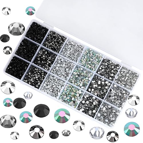 Miniatura 4 de Sunfairy Juego de 22380 diamantes de imitación de resina con parte trasera plana de 340.236 in, cristales con purpurina a granel para prendas de