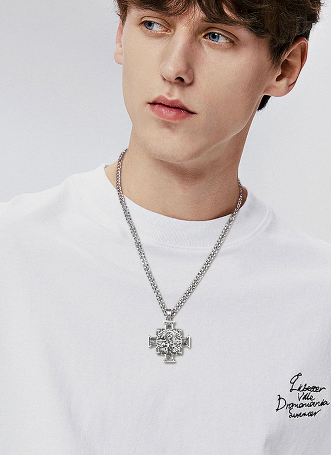 CELESTIA 925 Sterling Silver St. Michael/St. Christopher/St. Benedict/St. Gabriel/Virgin Mary/Jesus/Caravaca/Metatron/Seal of Seven Archangel Medals for Men Women Religious Gifts - Image 7