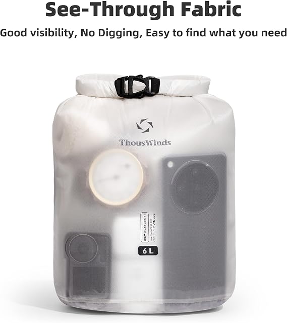 Thous Winds Ultralight Dry Bag, (3L,6L,12L,24L,36L) Waterproof Storage Sacks for Organization, Backpacking, Travel, Boating, Gear Protection