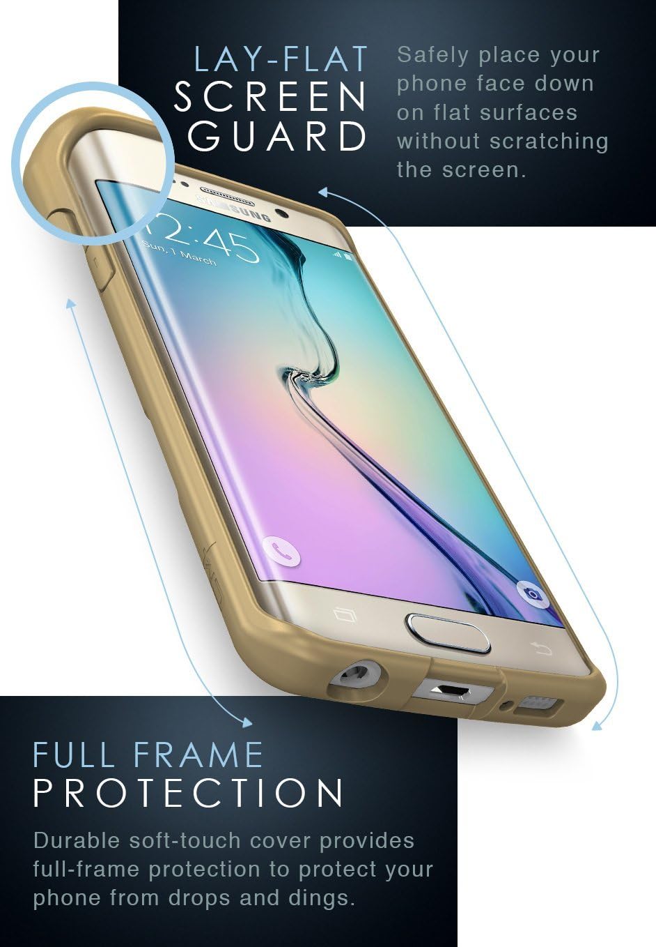 Smartish® Galaxy S6 Edge Wallet Case - Q Card Case for Samsung Galaxy S6 Edge - Ultra Slim Protective Kickstand Credit Card Carrying Case (CM4) - Platinum Gold
