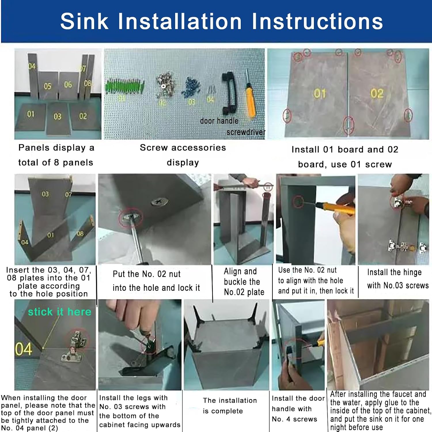 Practical stainless steel sink with cabinet, outdoor kitchen sink cabinet with pull-out faucet, floor-standing bathroom sink cabinet, complete set of accessories included, suitable for indoor and outd