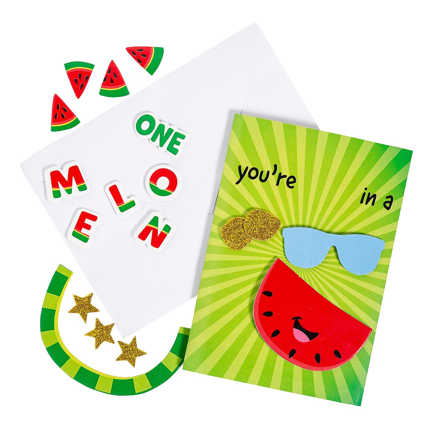 Fun Express One in a Melon Cardstock Card Craft Kit - Makes 12