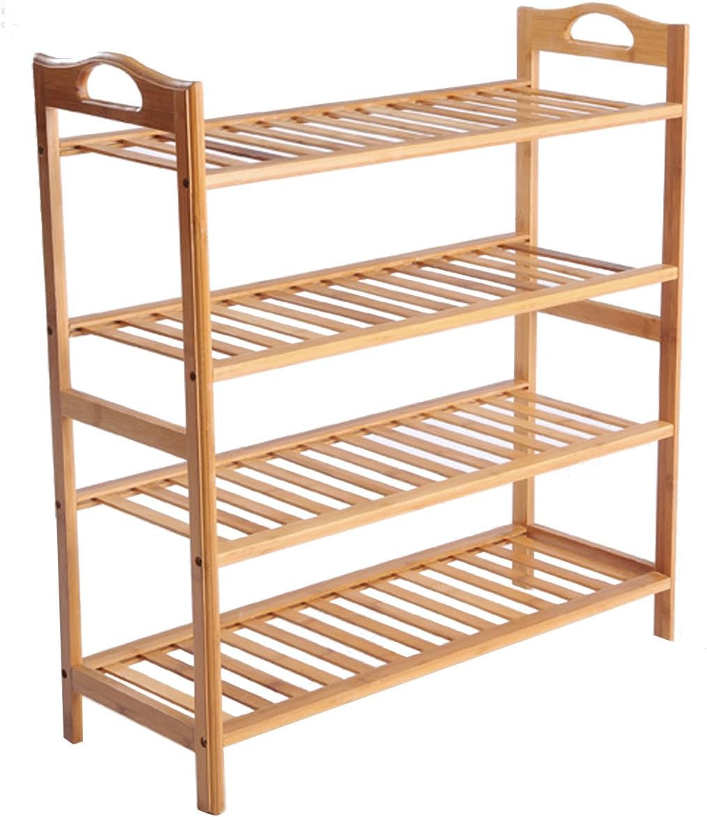 Cinlv 4 Tier Stainless Steel Shoe Rack Shoe Storage Stackable Shelves Holds 10-12 Pairs Of Shoes