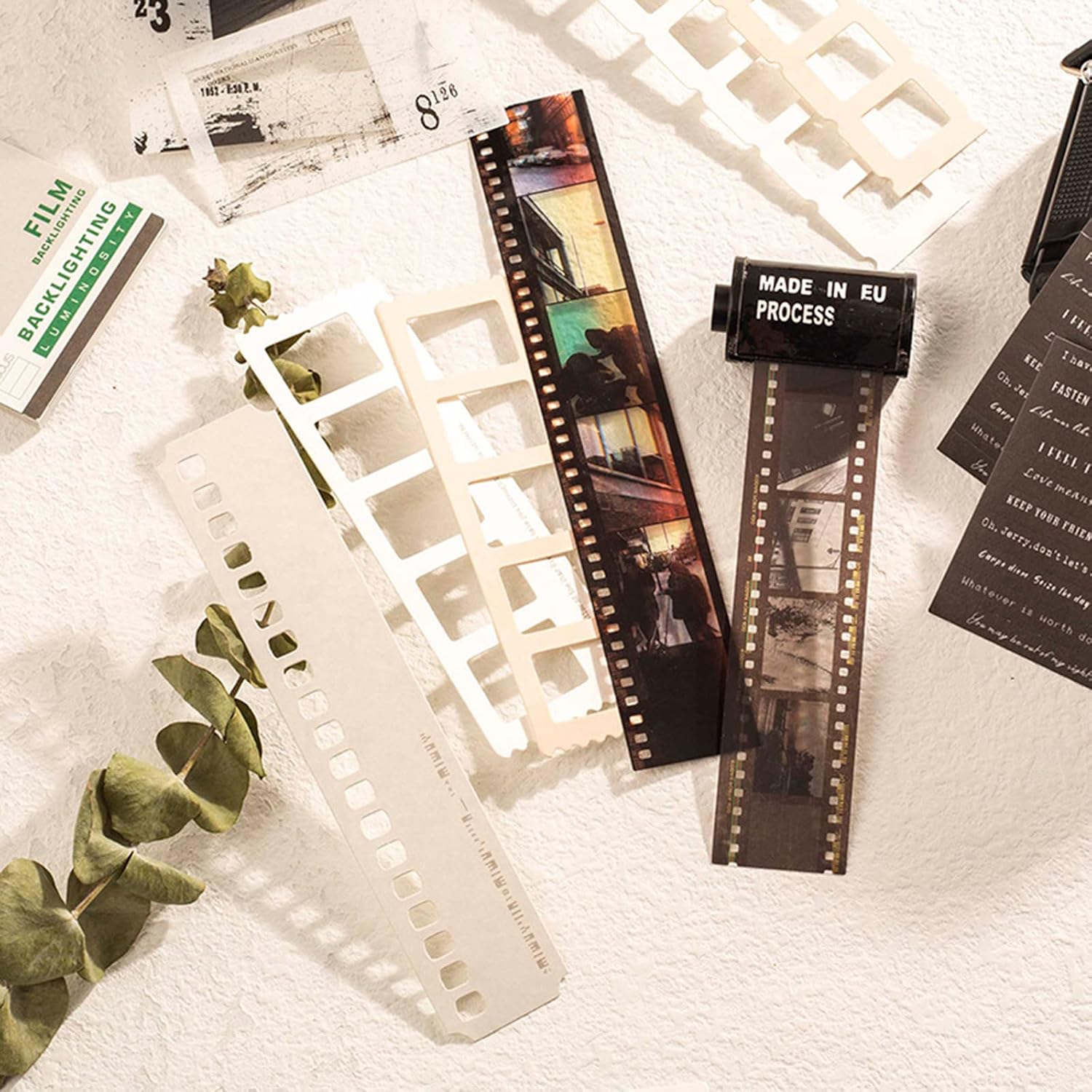 BLOSDREAM 94pcs Movie Film Stickers for Scrapbook Kit, Strip Photo Frame Scrapbooking Supplies, Quote Journaling Decorative Bullet Journal Planner DIY Craft(Style 01) (YD-052803) image 3